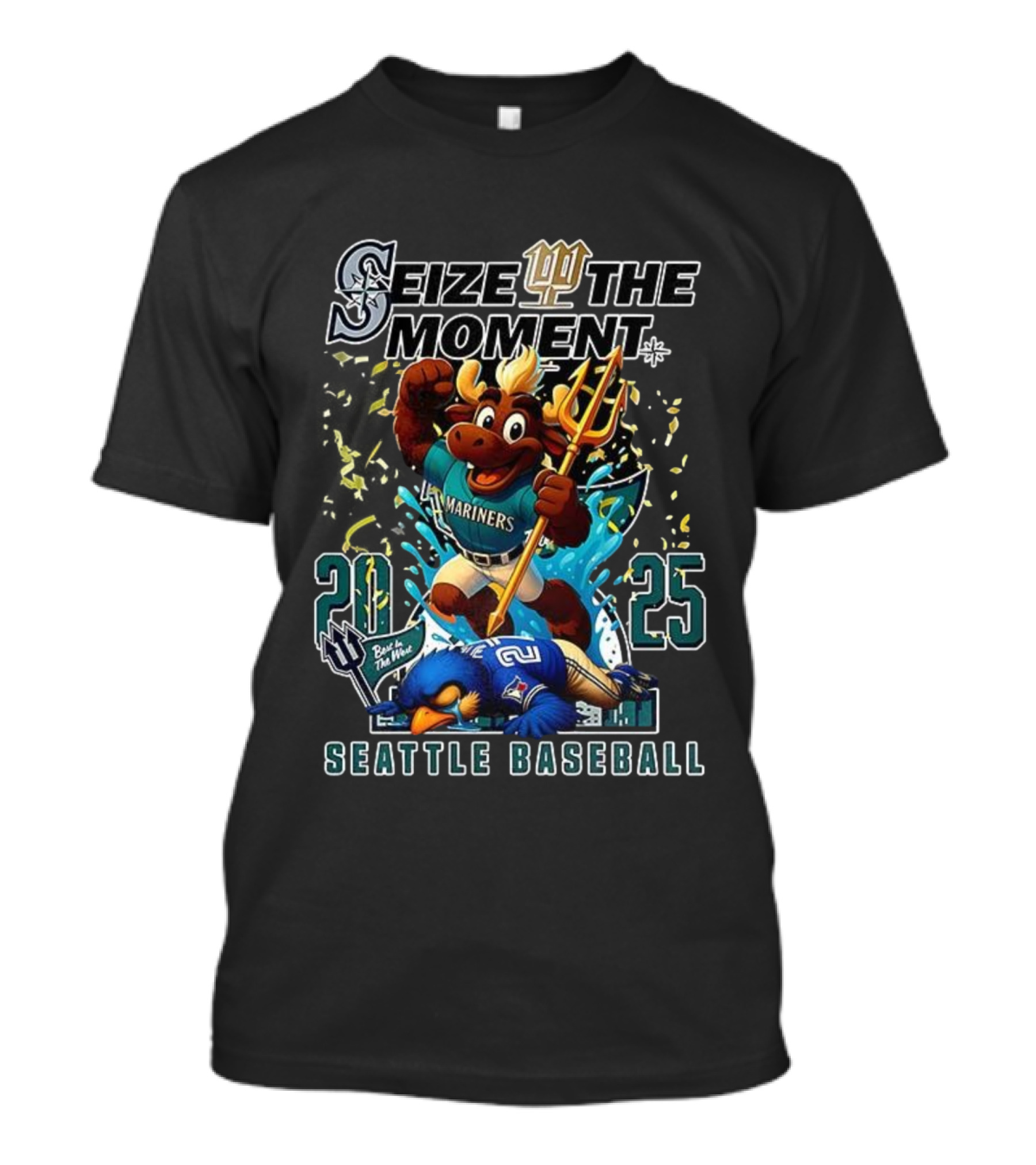 Seize The Moment Seattle Mariners Baseball Beat The Wave 2025 T-Shirt