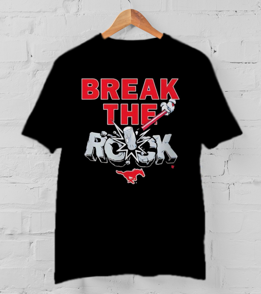 Break The Rock SMU Mustang Football Theme T-Shirt