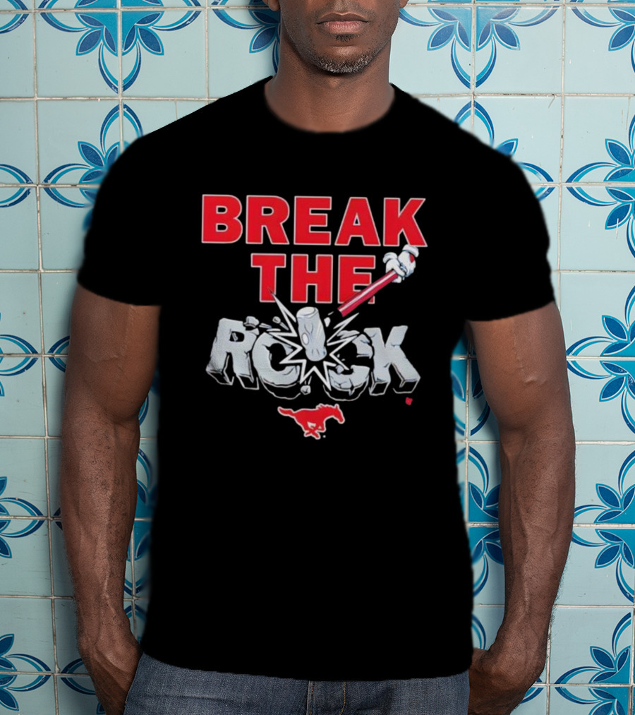 Break The Rock SMU Mustang Football Theme T-Shirt