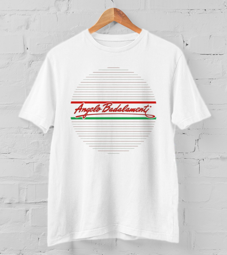 Angelo Badalamenti Red Green Stripes Circular Lines T-Shirt