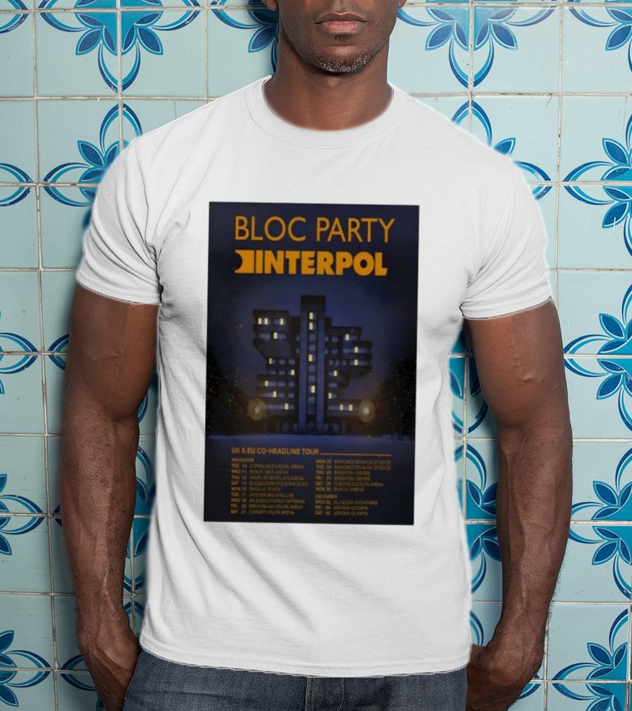Bloc Party Interpol UK EU Co-Headline Tour November 2026 T-Shirt