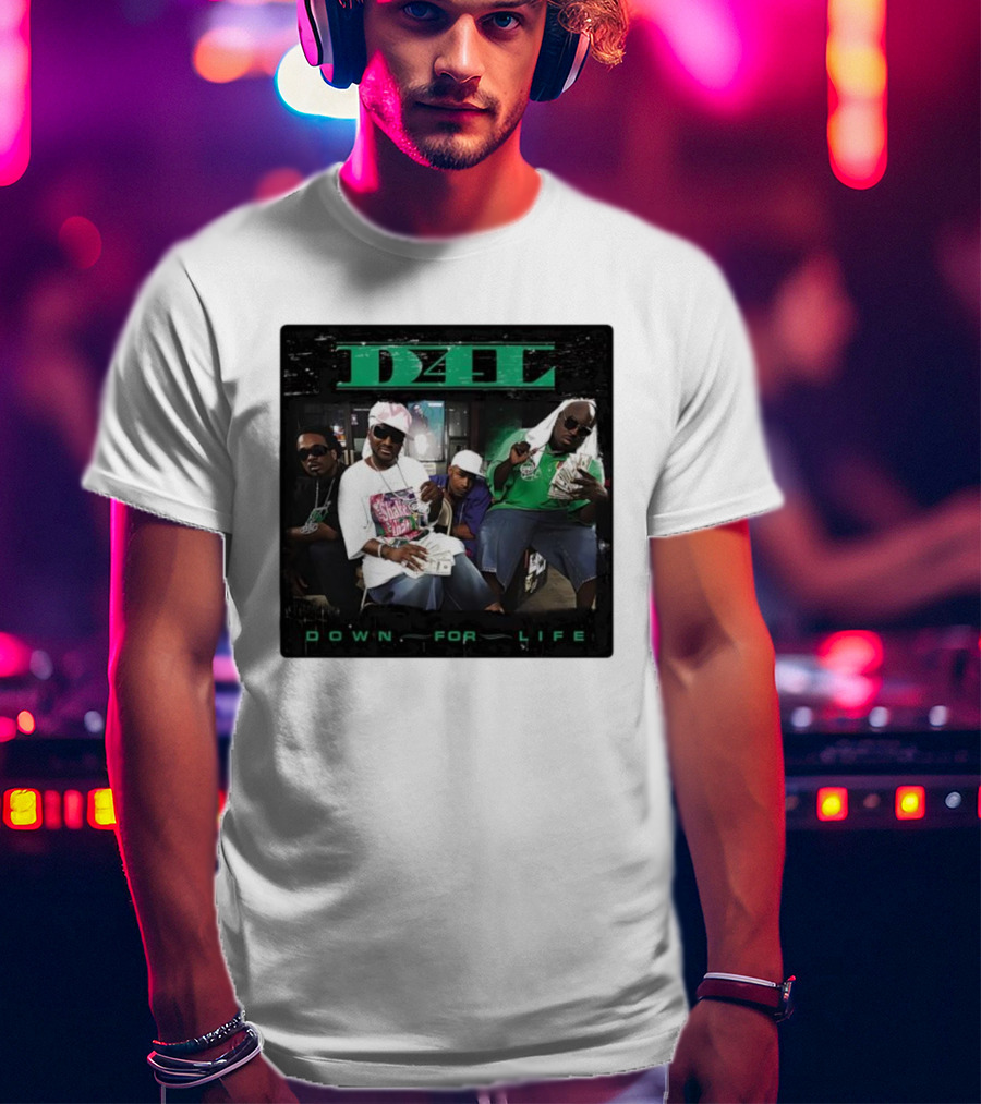 D4L Down For Life Album Cover Crew With Money And Bling T-Shirt