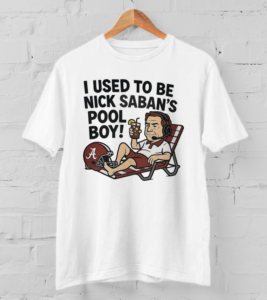 Nick Saban Pool Boy Alabama Football Cartoon Lounge Chair Parody T-Shirt