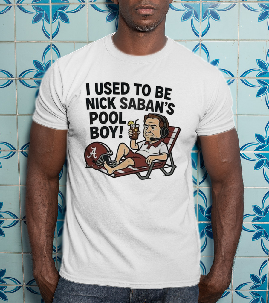 Nick Saban Pool Boy Alabama Football Cartoon Lounge Chair Parody T-Shirt