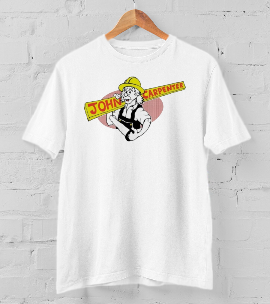 John Carpenter Worker Yellow Hard Hat Saw T-Shirt