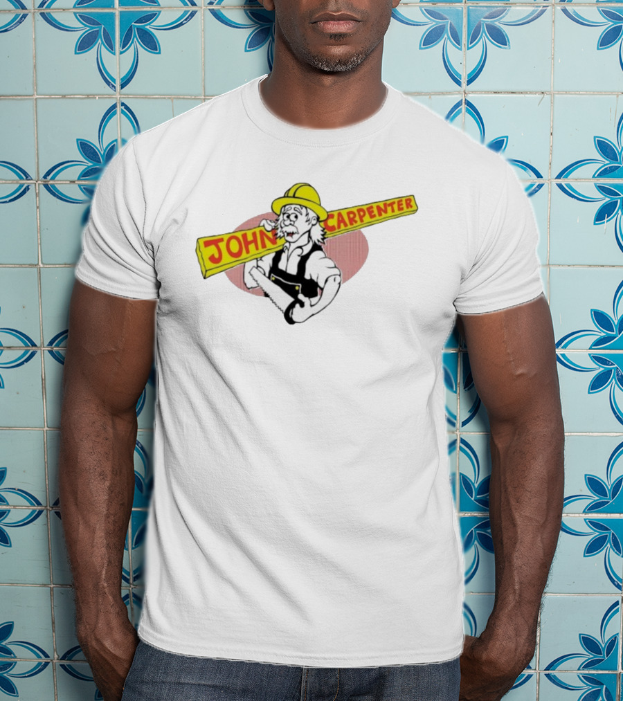 John Carpenter Worker Yellow Hard Hat Saw T-Shirt