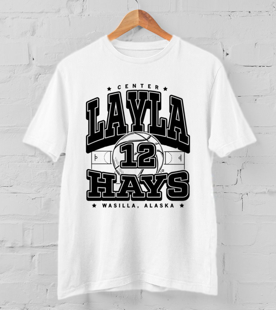 Layla Hays 12 Center Iowa State Cyclones Wasilla Alaska T-Shirt