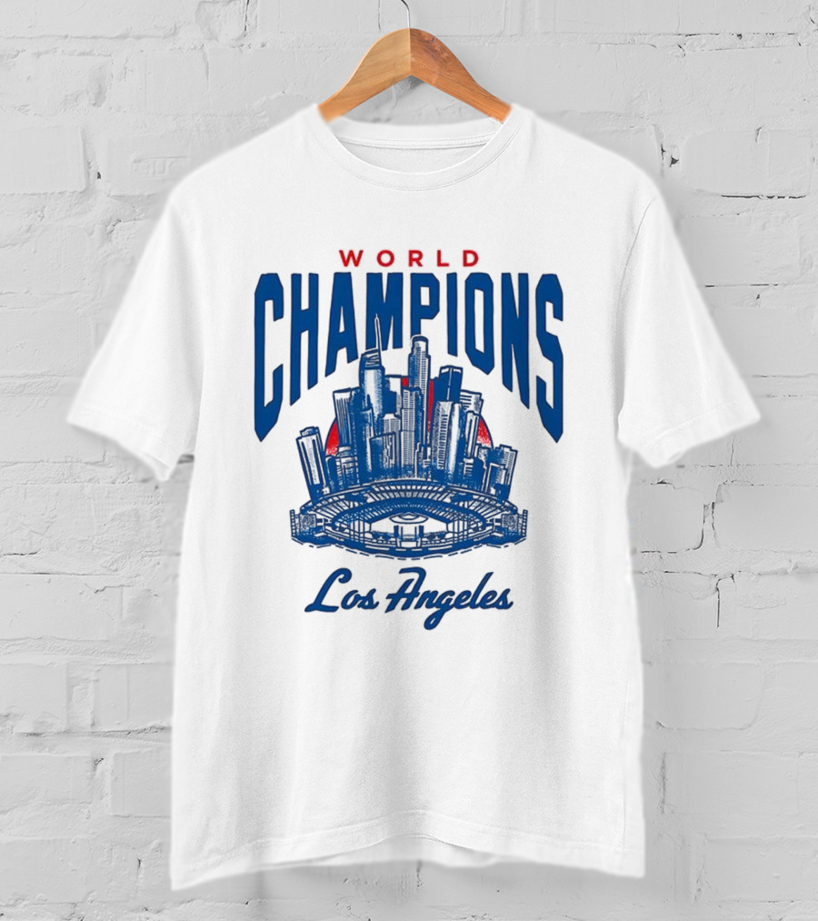 World Champions Los Angeles Dodgers Skyline 2025 T-Shirt