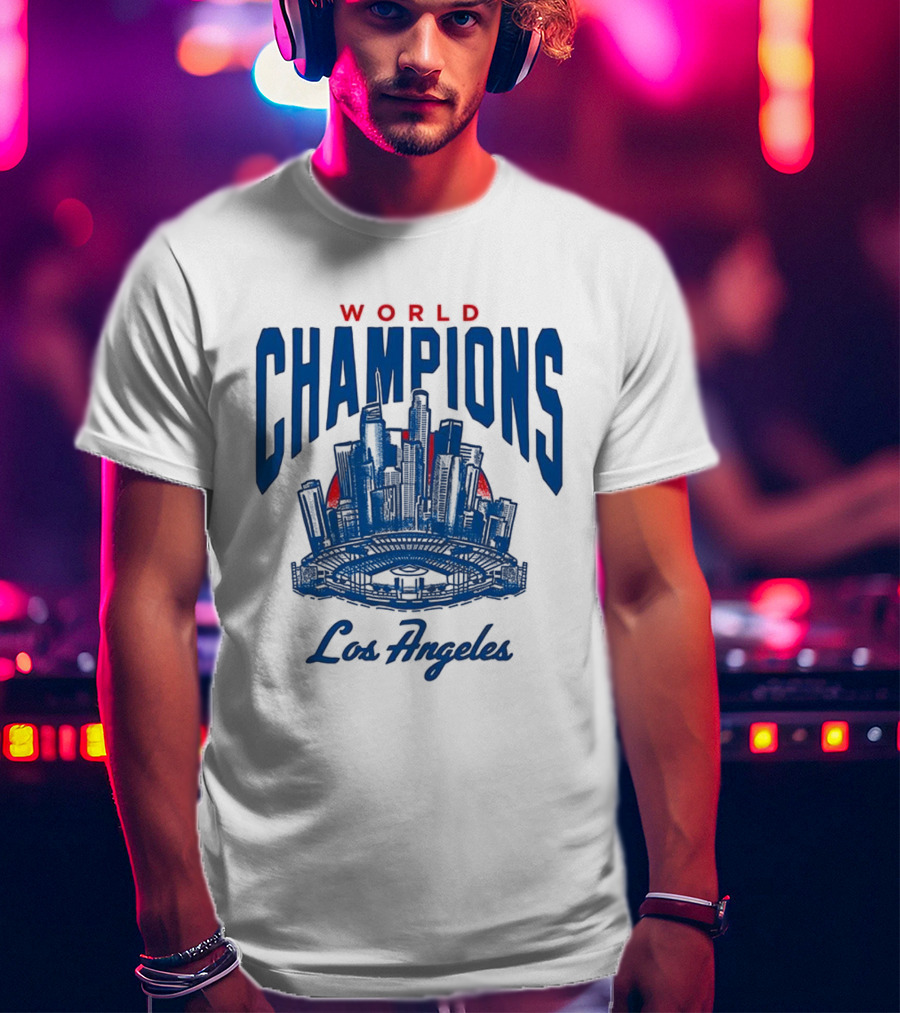 World Champions Los Angeles Dodgers Skyline 2025 T-Shirt