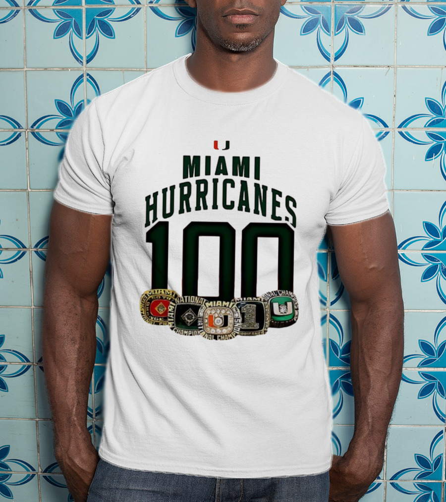 Miami Hurricanes 100 National Champions Rings T-Shirt