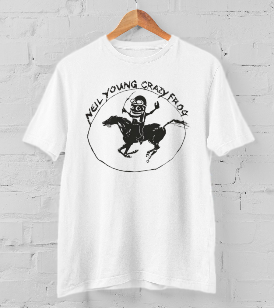 Neil Young Crazy Frog My My Ding Ding Riding Horse Circle T-Shirt