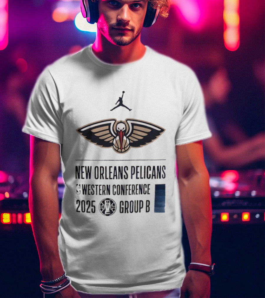 New Orleans Pelicans Western Conference 2025 Group B Jordan Brand Collaboration T-Shirt