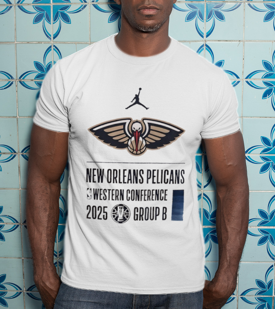 New Orleans Pelicans Western Conference 2025 Group B Jordan Brand Collaboration T-Shirt