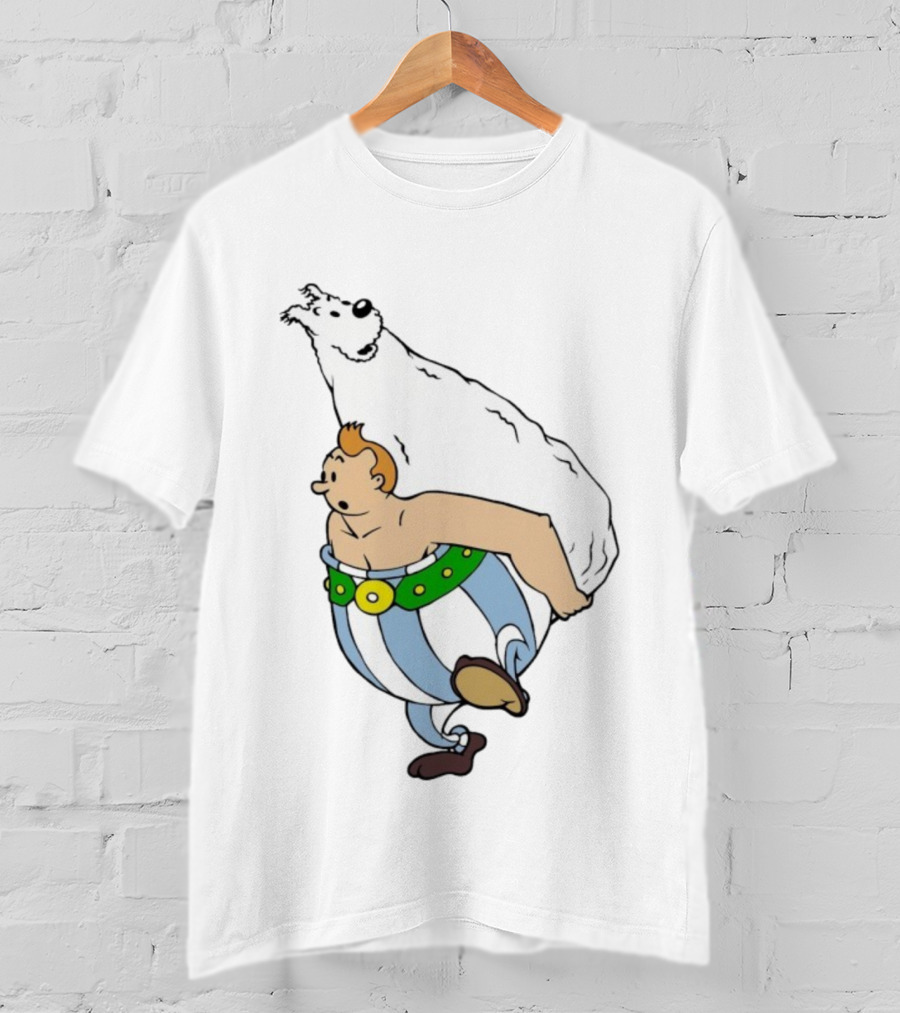 Obelix X Tintin Crossover With Obeltin Imagery T-Shirt