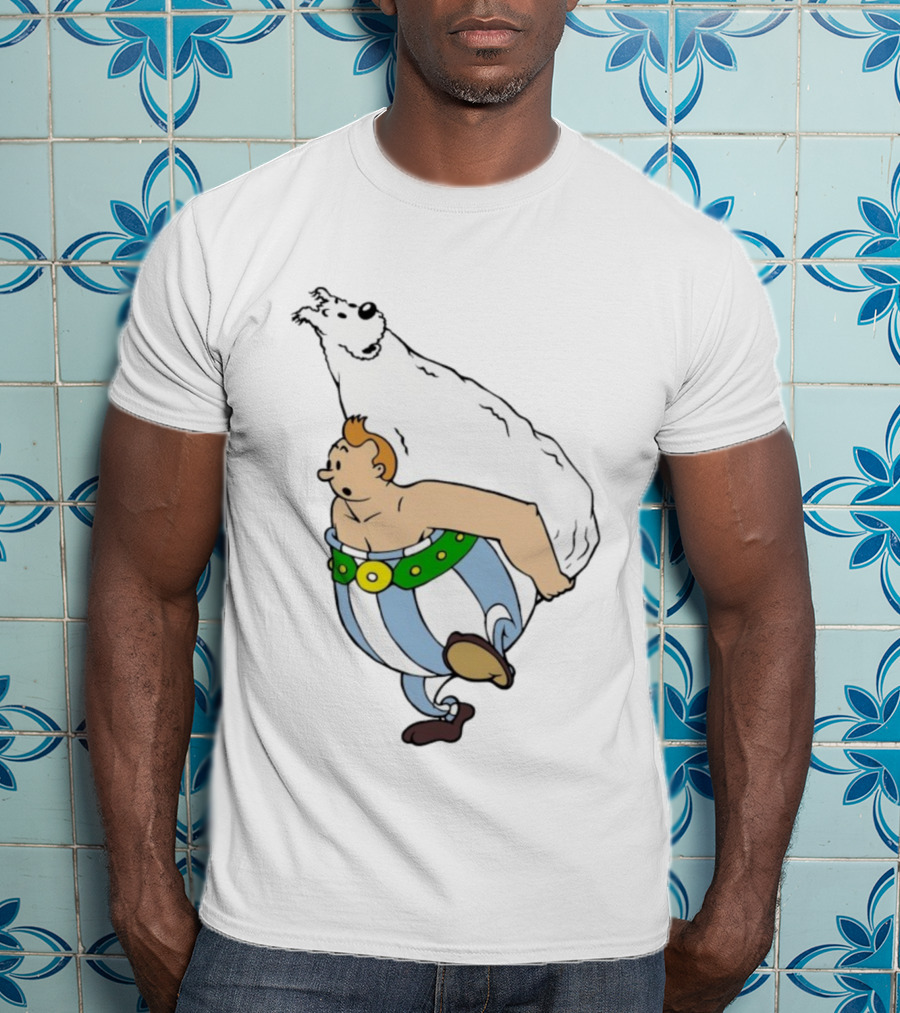 Obelix X Tintin Crossover With Obeltin Imagery T-Shirt