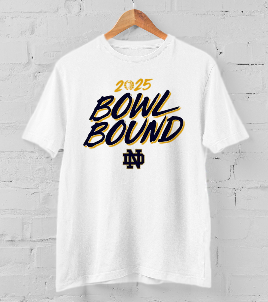 Notre Dame ND 2025 Bowl Bound Football T-Shirt