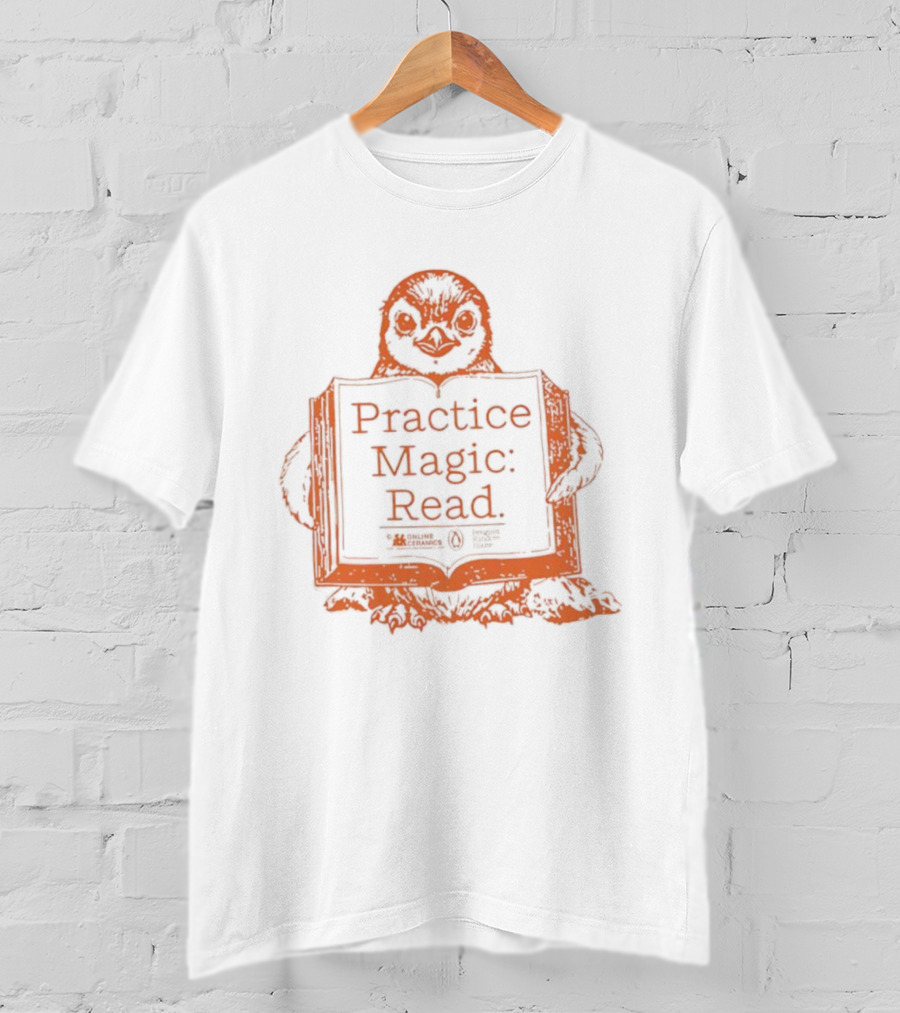 Penguin Holding Book Practice Magic Read T-Shirt