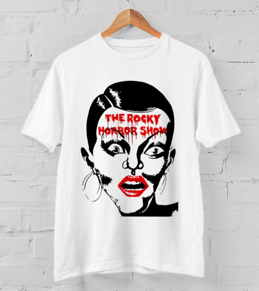 The Rocky Horror Show Dripping Text Vintage 70s Red Lips Graphic T-Shirt