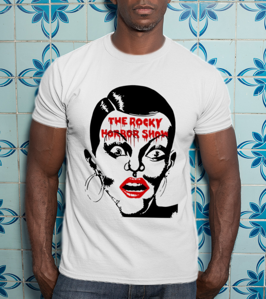 The Rocky Horror Show Dripping Text Vintage 70s Red Lips Graphic T-Shirt