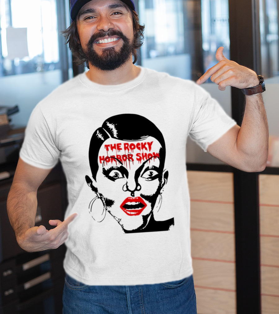 The Rocky Horror Show Dripping Text Vintage 70s Red Lips Graphic T-Shirt