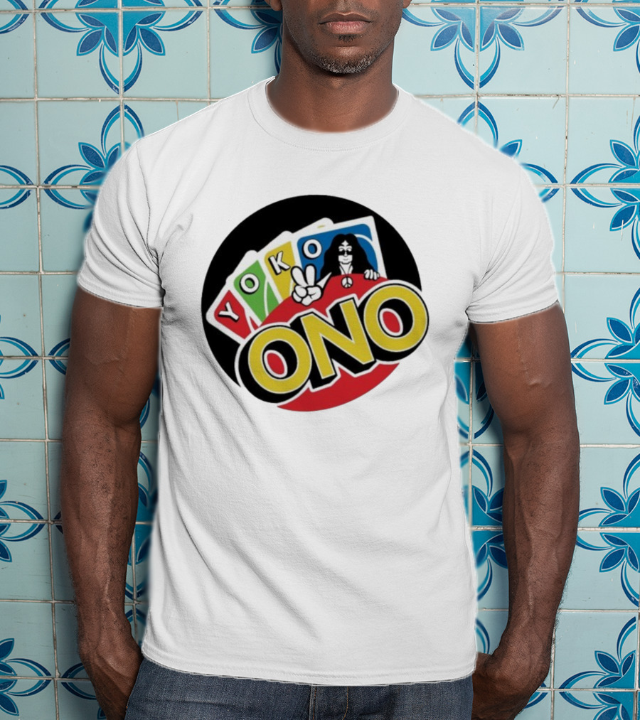 Yoko Ono Uno Peace Sign Card Game Mashup T-Shirt