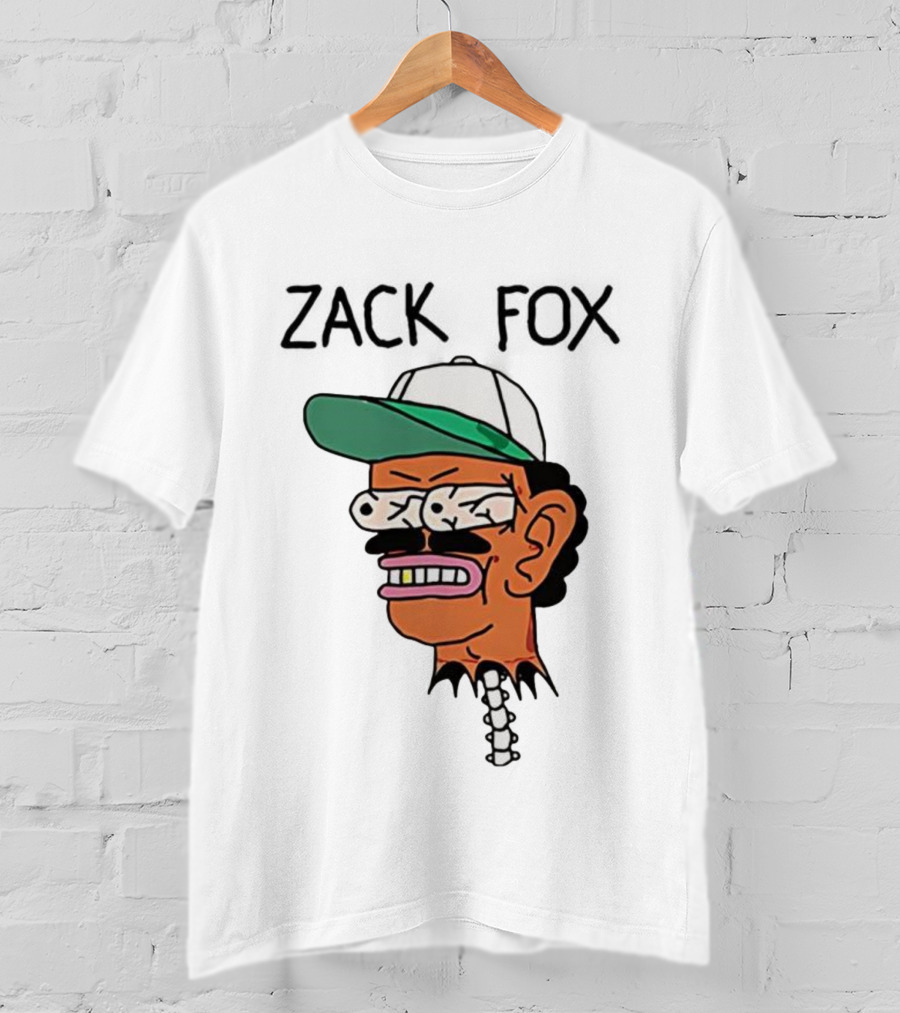 Zack Fox Bug-Eyed Head With Cap And Spinal Detail T-Shirt