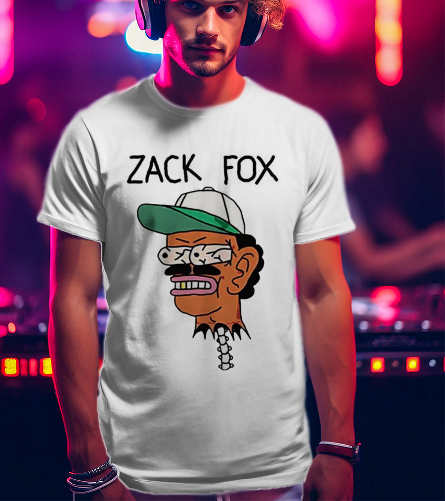 Zack Fox Bug-Eyed Head With Cap And Spinal Detail T-Shirt