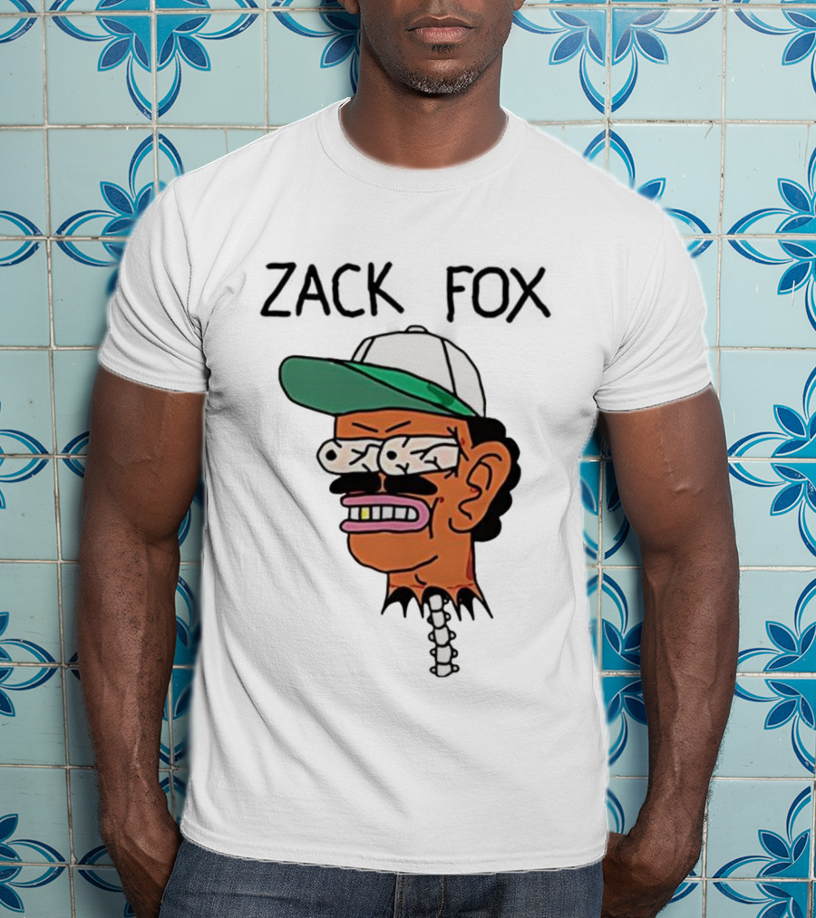 Zack Fox Bug-Eyed Head With Cap And Spinal Detail T-Shirt