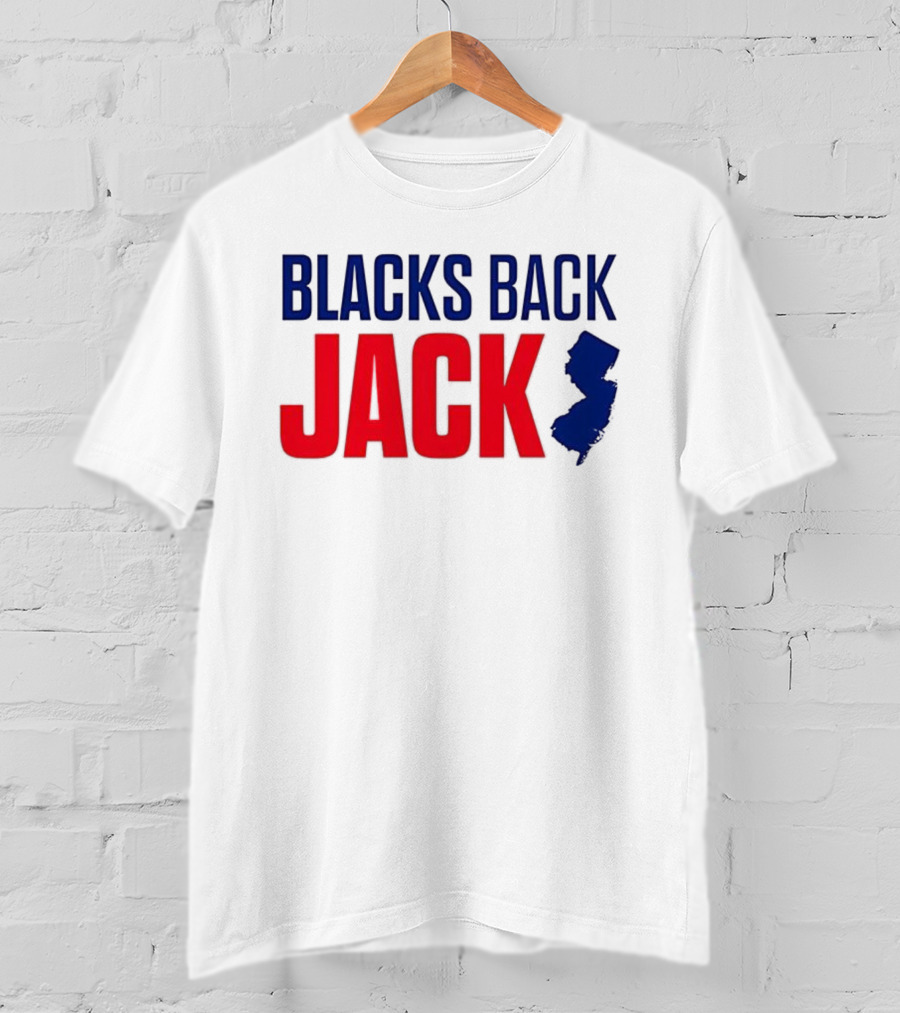 Blacks Back Jack New Jersey Map Support T-Shirt