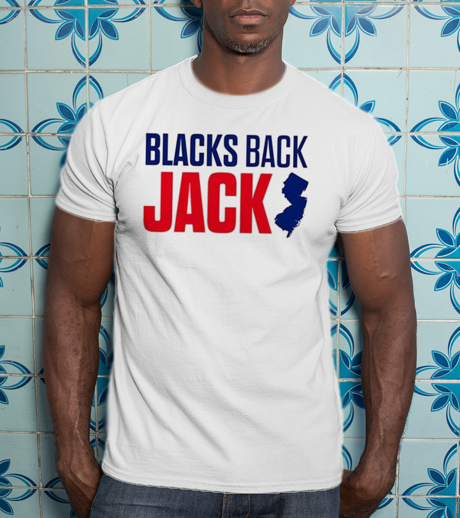 Blacks Back Jack New Jersey Map Support T-Shirt