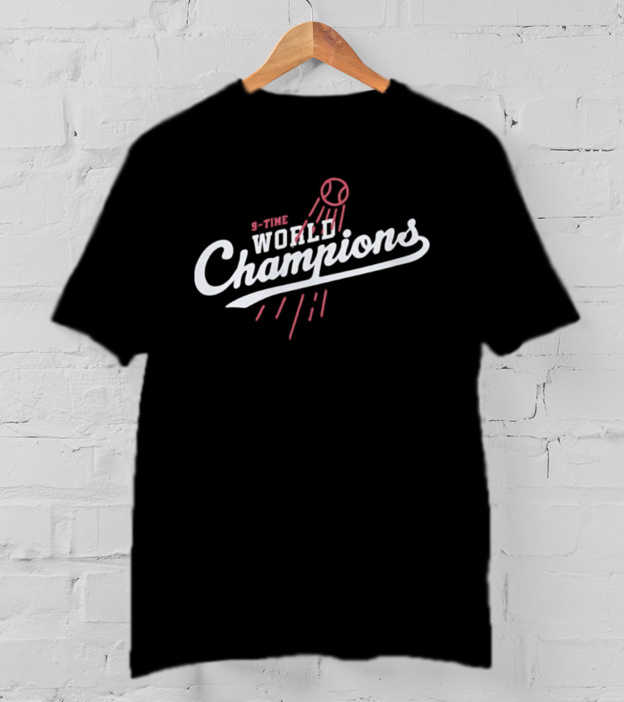 9 Time World Champions Los Angeles Dodgers Baseball T-Shirt
