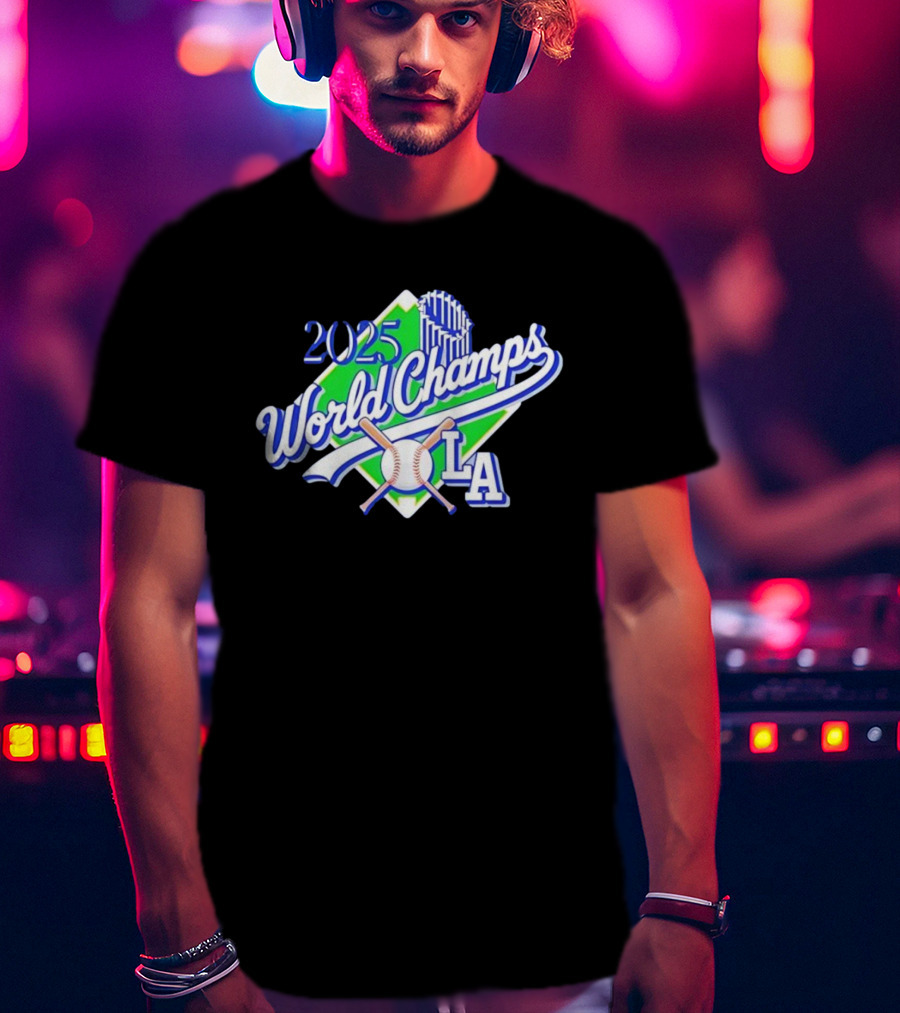 2025 World Champs LA Baseball Victory T-Shirt