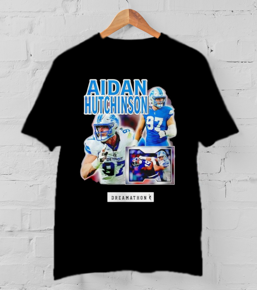 Aidan Hutchinson 97 Detroit Lions NFL Dreamathon T-Shirt