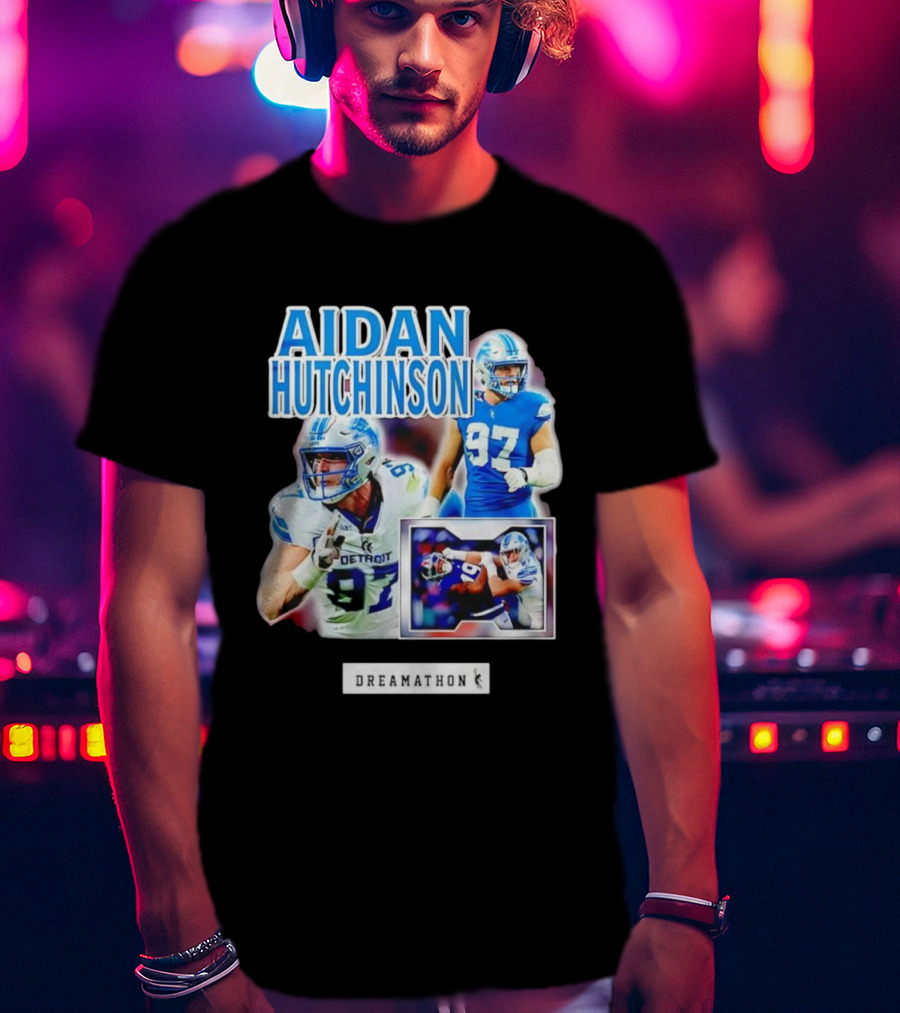 Aidan Hutchinson 97 Detroit Lions NFL Dreamathon T-Shirt