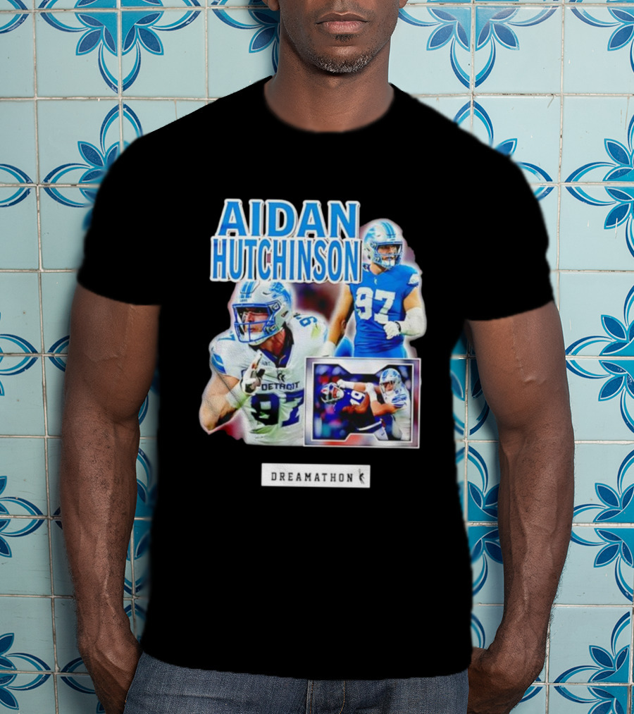 Aidan Hutchinson 97 Detroit Lions NFL Dreamathon T-Shirt