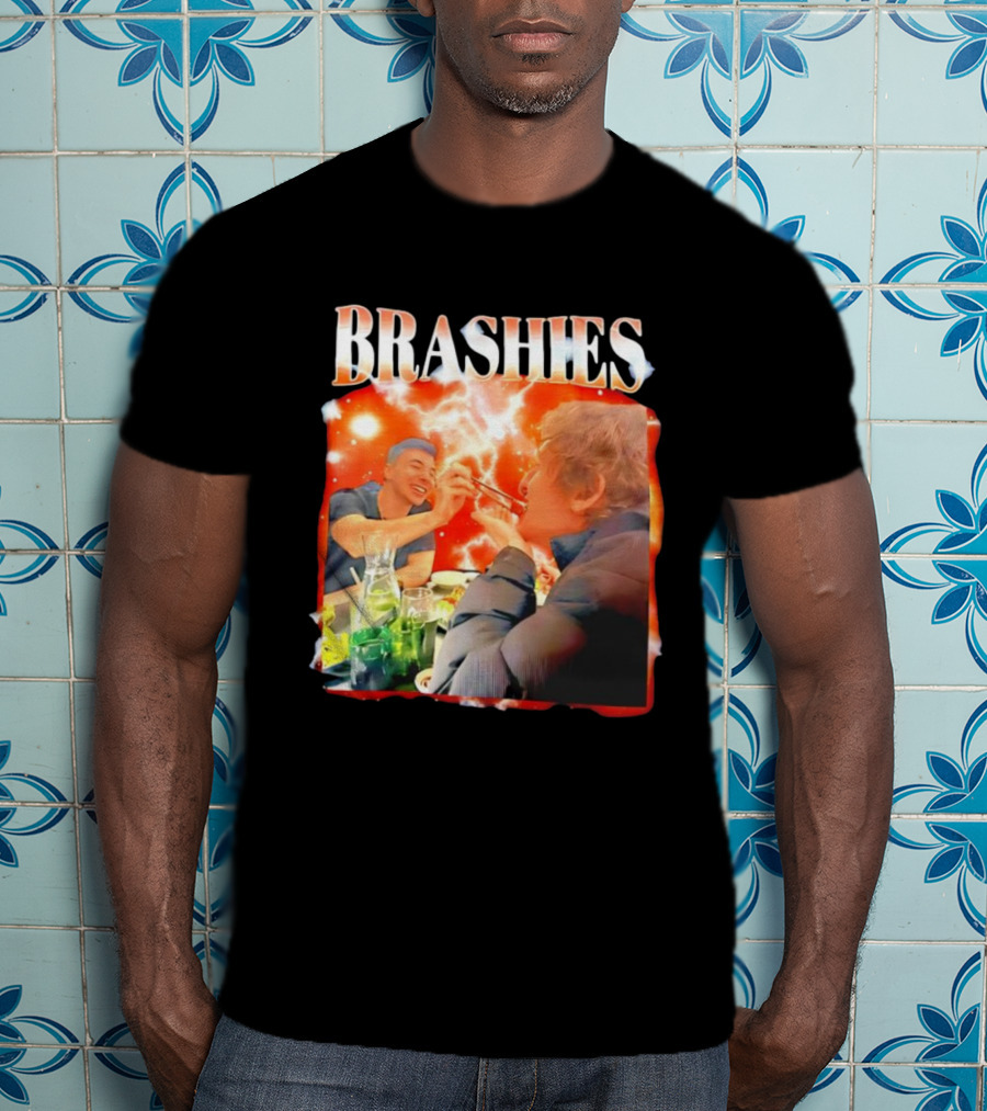 Brashies Two Man Eating With Chopsticks T-Shirt