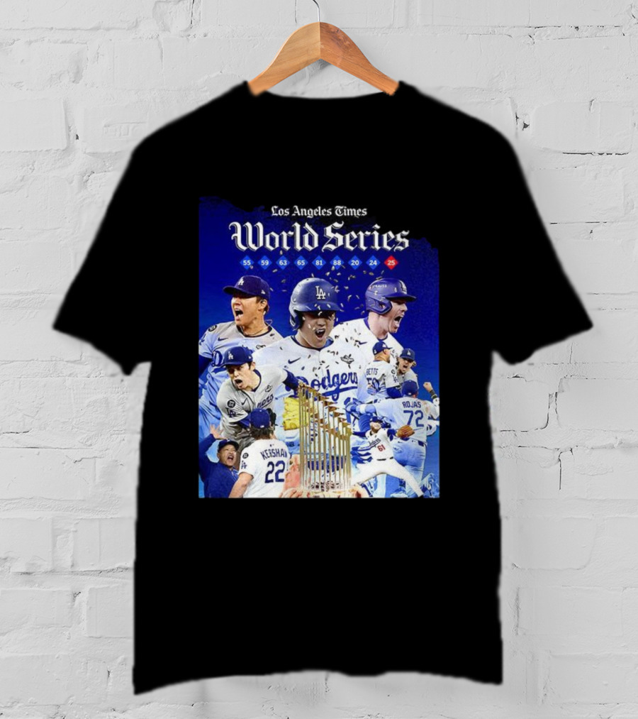 Los Angeles Dodgers World Series Champions 2025 Celebration With Iconic Moments And Championship Years T-Shirt