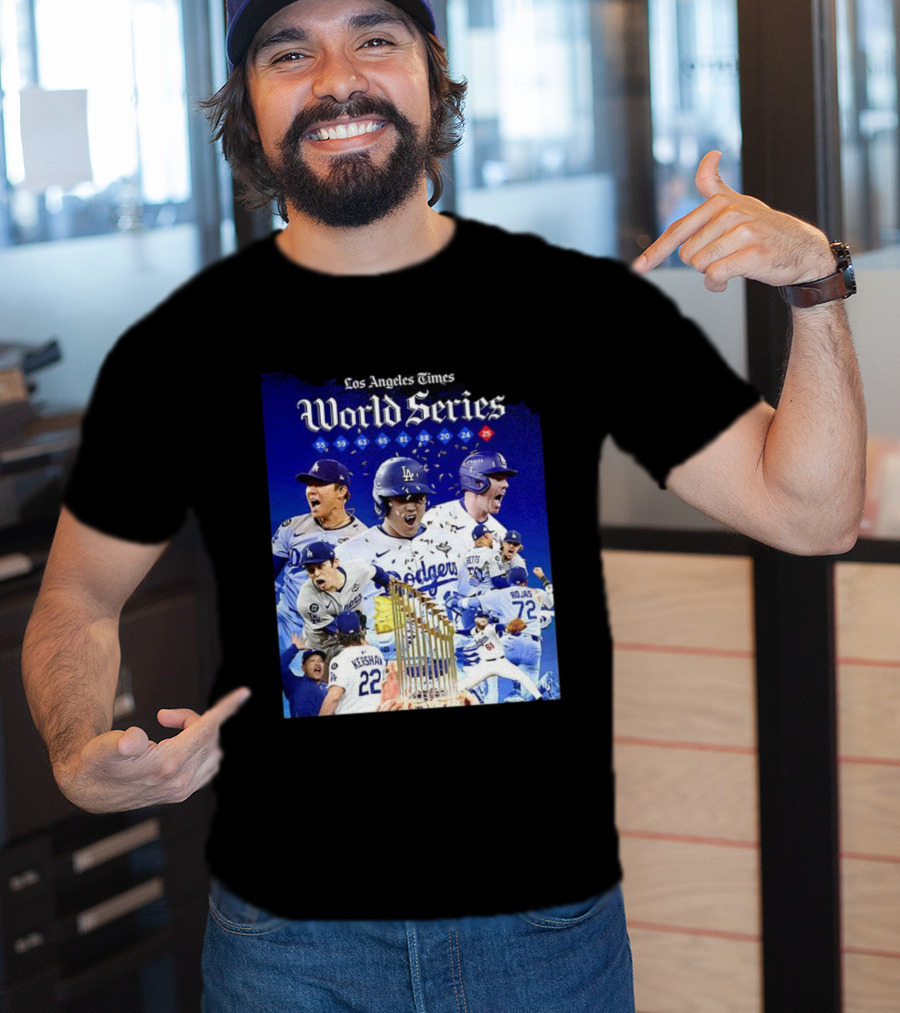 Los Angeles Dodgers World Series Champions 2025 Celebration With Iconic Moments And Championship Years T-Shirt
