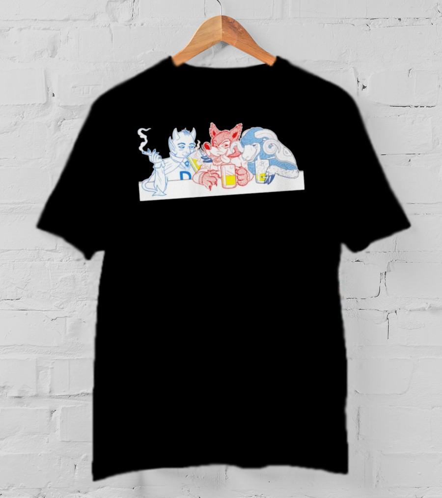 Duke Blue Devils North Carolina State Wolfpack Tar Heels Mascot Drinking Trio T-Shirt