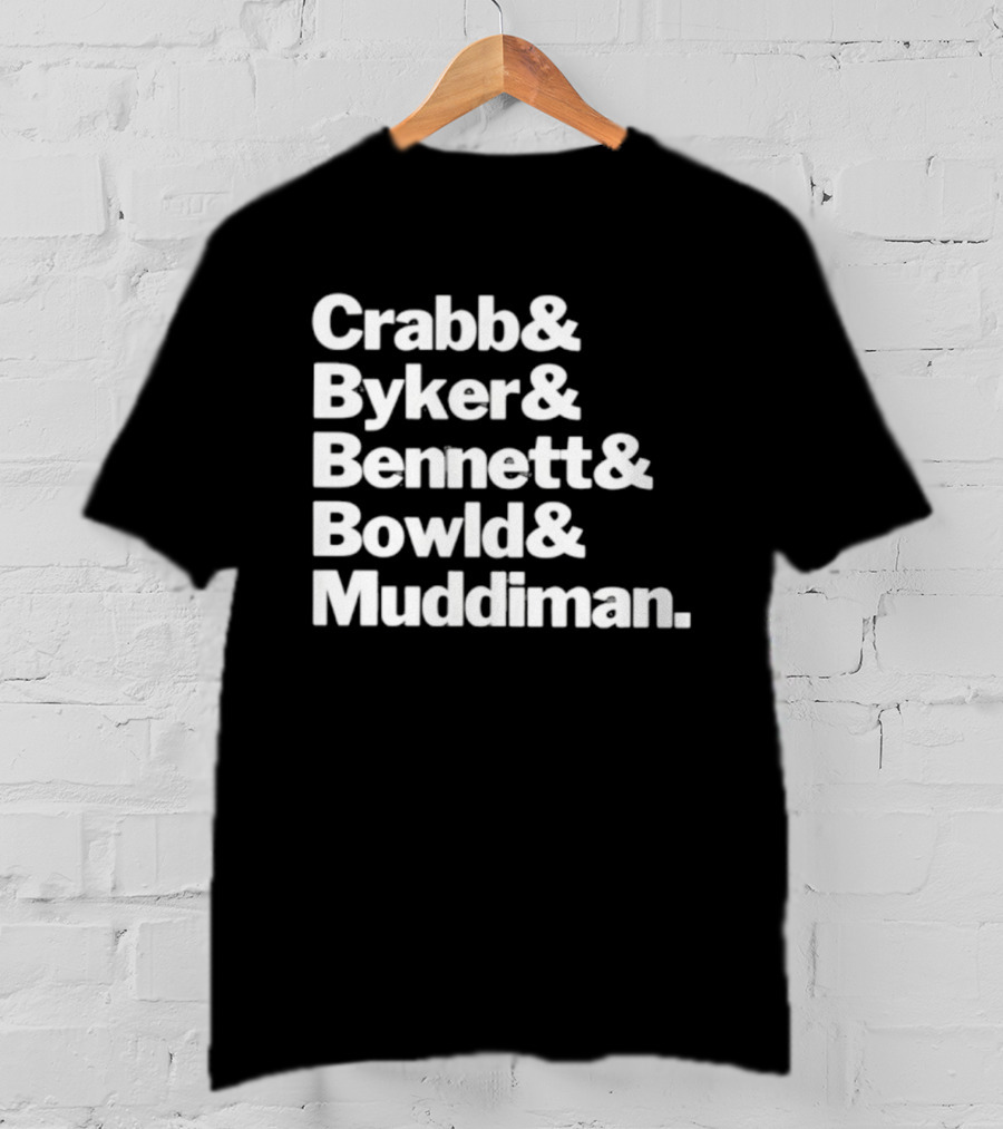 Crabb Byker Bennett Bowld Muddiman Iconic Names List T-Shirt