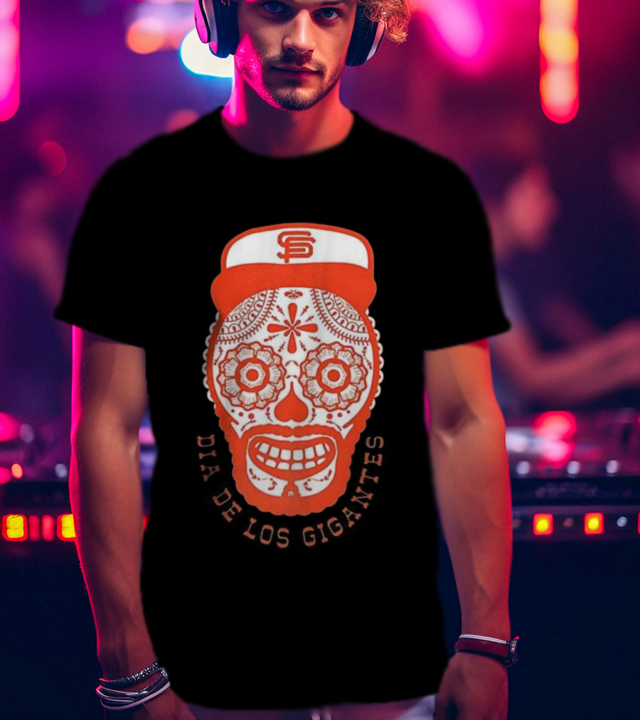 Dia De Los Gigantes San Francisco Skull Cap MLB Celebration T-Shirt