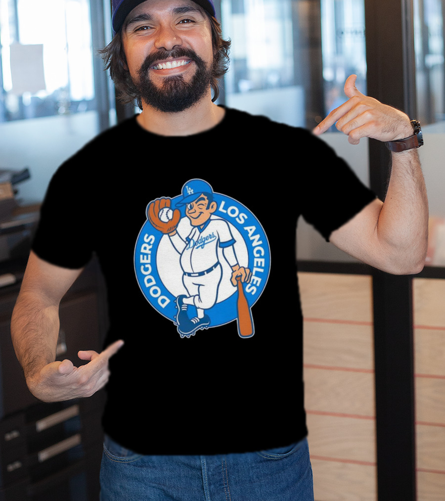 Los Angeles Dodgers Vintage Cartoon Character MLB Team Retro Style T-Shirt