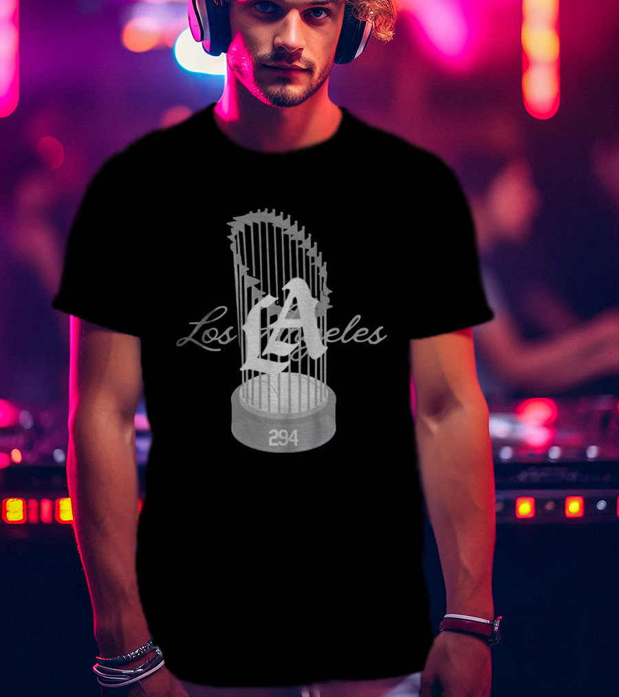 Los Angeles Dodgers LA 294 World Champs Trophy T-Shirt
