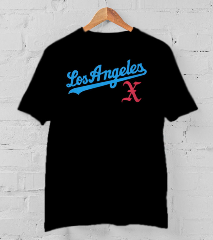 Los Angeles Crossed Red X Baseball Style T-Shirt