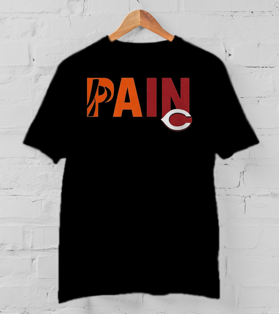 PAIN Cincinnati Reds Chicago Bears Collaboration T-Shirt