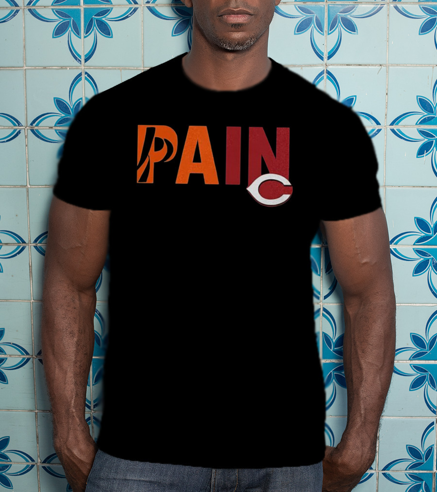PAIN Cincinnati Reds Chicago Bears Collaboration T-Shirt