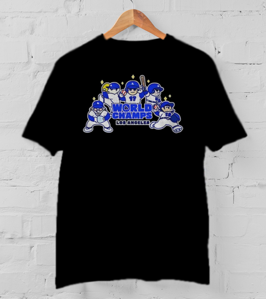 World Champs Los Angeles Big Five Chibi Anime Baseball 2025 T-Shirt
