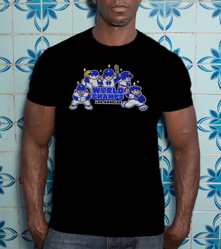 World Champs Los Angeles Big Five Chibi Anime Baseball 2025 T-Shirt