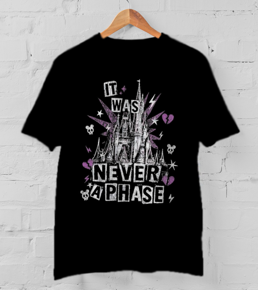 The Lost Bros It Was Never A Phase Pink Hearts Halloween Castle T-Shirt
