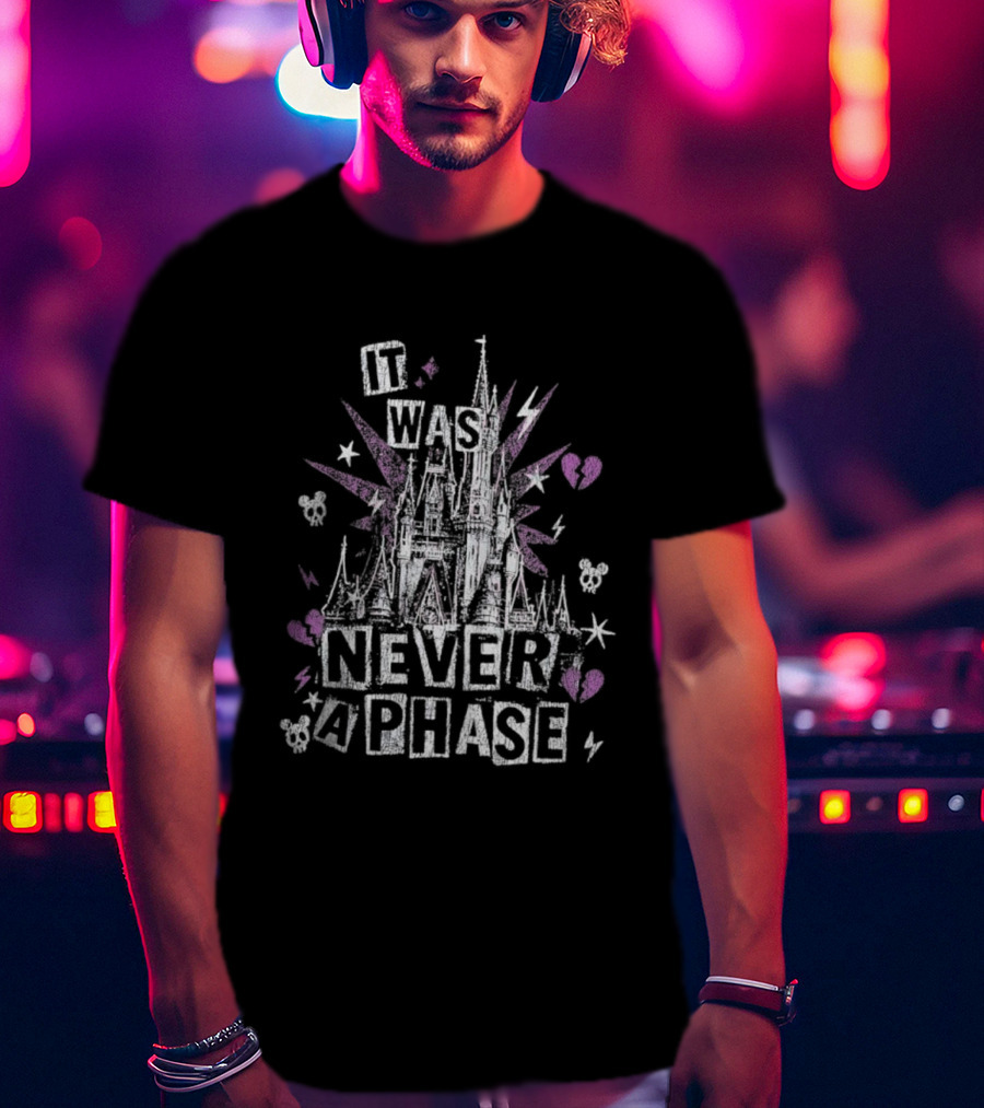 The Lost Bros It Was Never A Phase Pink Hearts Halloween Castle T-Shirt